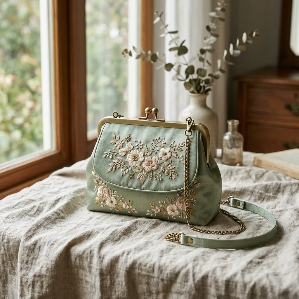 The Grace Crossbody (Sage Green) detail 1