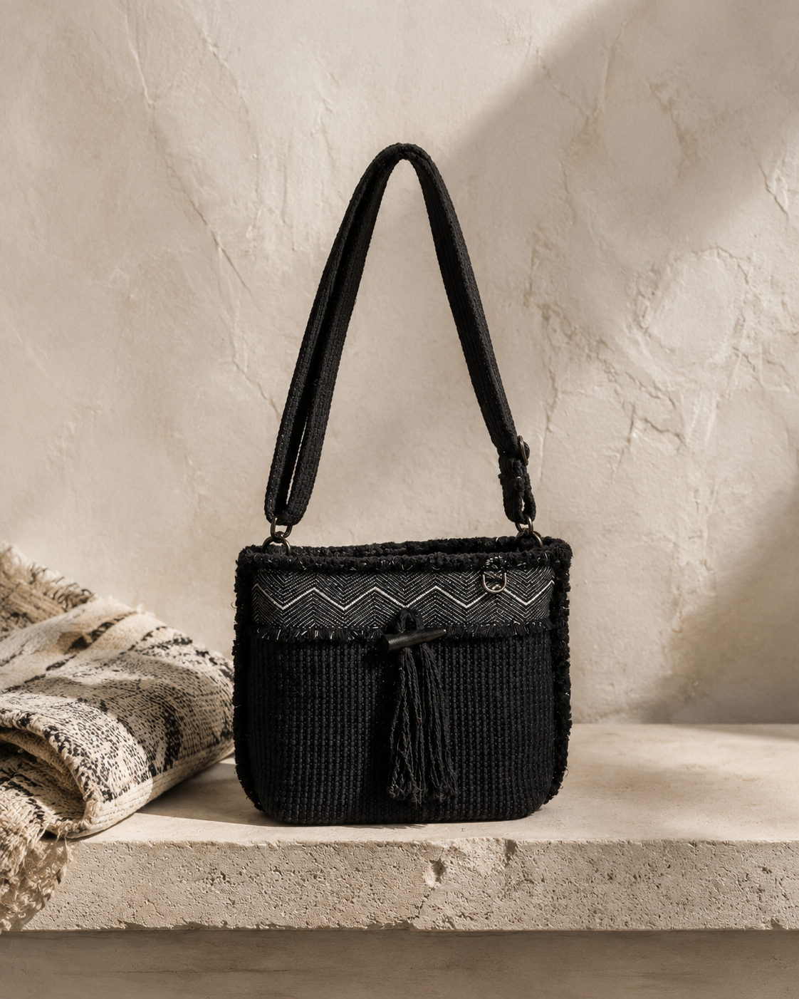 Loom Keeper Crossbody — Ink detail 6